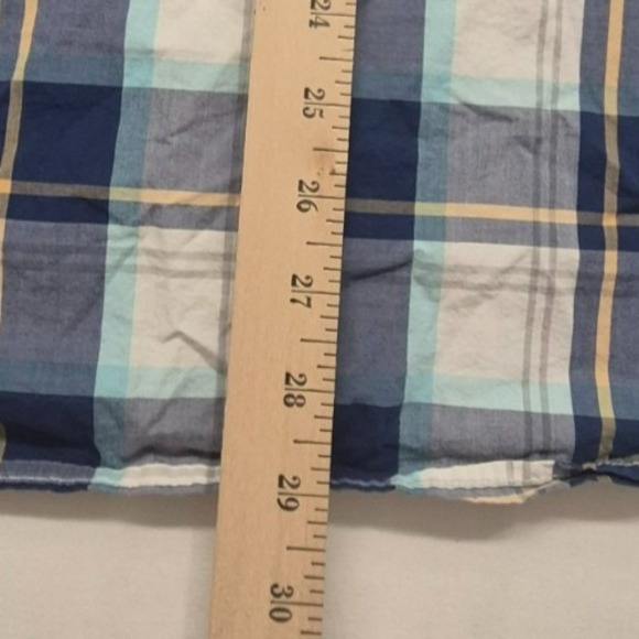 American‎ Eagle men's blue/white/tan plaid long sleeve button up shirt sz XXL - Picture 10 of 12